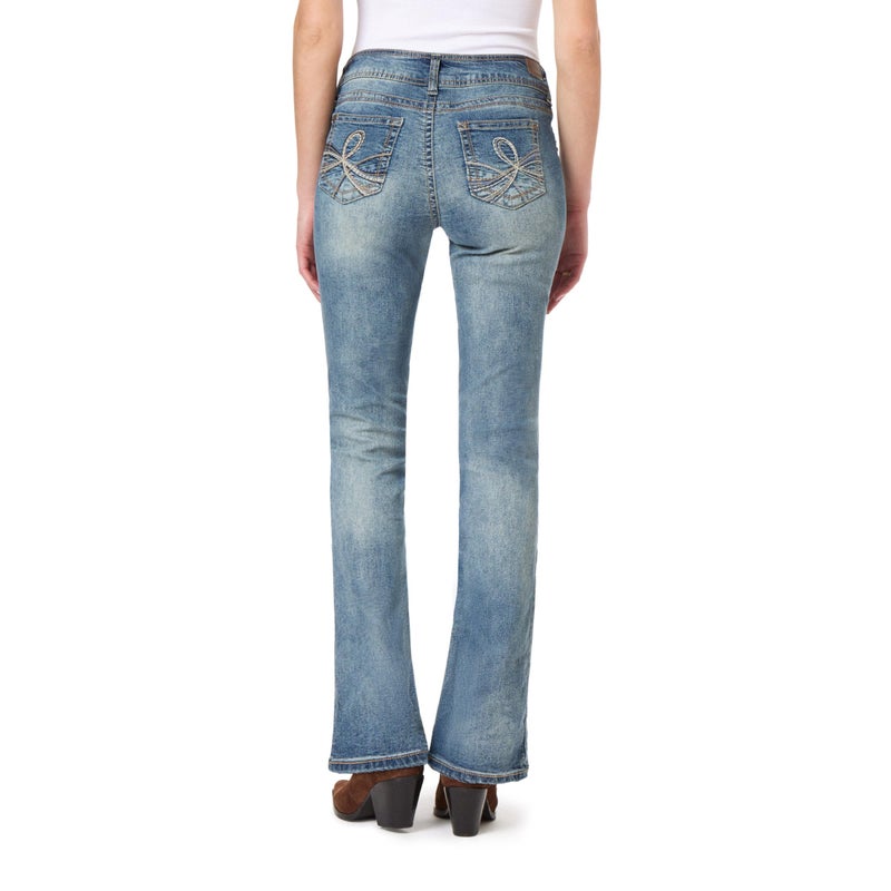 WallFlower Women's InstaStretch Luscious Curvy Bootcut Jeans, Basil, 11 - Image 2